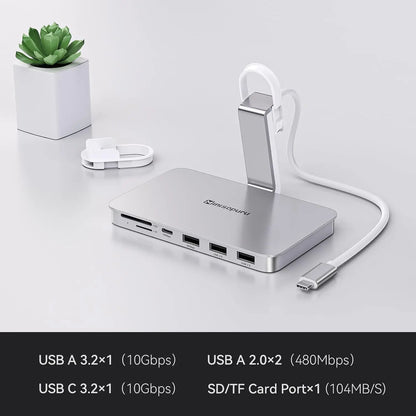 iMac Accessories for iMac 2021/2023 with USB A/C 10Gbps SD/TF for M1/M3 Studio Display 27 inch iMac 24 inch USB Hub